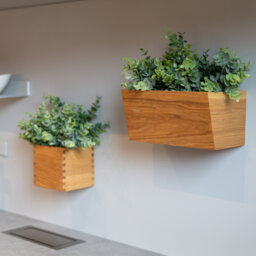 Magnetic Oak Wood Planter Oblique Double Wall Decor