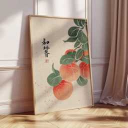 Japanese Fruit Botanical Print, Vintage Asian Kitchen Decor - thumbnail 2