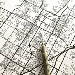Indio Palm Springs Hand Drawn Map California City Drawing Black & White - Art Print Wedding Anniversary Gift Golf Socal Desert - thumbnail 2