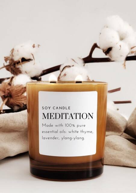 Meditation Candle Aromatherapy Soy Candles - Hand-Poured, All-Natural 120/180/300/500G- Scented - Gift-Refill - image 1