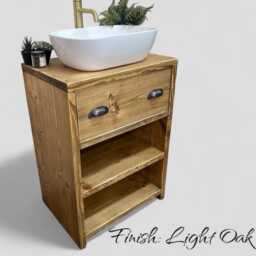 Woolwich - Handmade Solid Redwood Pine Furniture Bathroom Sink Unit With Storage - thumbnail 1