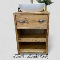 Woolwich - Handmade Solid Redwood Pine Furniture Bathroom Sink Unit With Storage - thumbnail 2