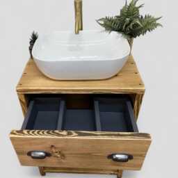 Woolwich - Handmade Solid Redwood Pine Furniture Bathroom Sink Unit With Storage - thumbnail 3