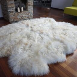 "Giant Sexto White Sheepskin Rug - 6 Genuine Leather Wool Carpet 80""x70" - thumbnail 2