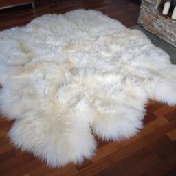 "Giant Sexto White Sheepskin Rug - 6 Genuine Leather Wool Carpet 80""x70" - thumbnail 3