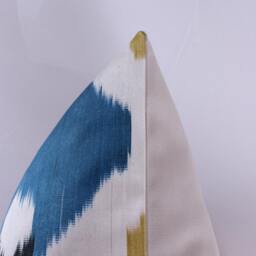 Ikat Silk Velvet Pillow 16x24 - Handmade Boho Cushion Cover Turkish Home Decor Accent - thumbnail 3