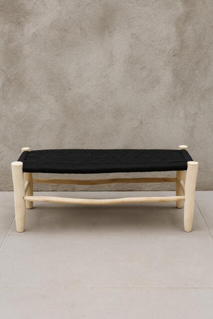 Moroccan Bench With Black Cord - Handmade Furniture - image 1