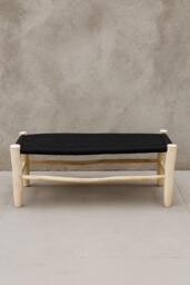 Moroccan Bench With Black Cord - Handmade Furniture - thumbnail 1