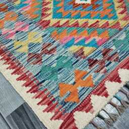 Kilim Rug Classic, Handmade Artisan Afghan Turkish Scandinavian Navajo Bohemian Wool Flatweave Multicolour 117x89 cm - thumbnail 3