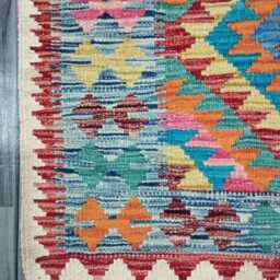 Kilim Rug Classic, Handmade Artisan Afghan Turkish Scandinavian Navajo Bohemian Wool Flatweave Multicolour 117x89 cm - thumbnail 2