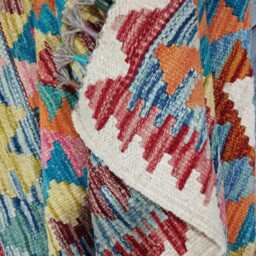 Kilim Rug Classic, Handmade Artisan Afghan Turkish Scandinavian Navajo Bohemian Wool Flatweave Multicolour 117x89 cm - thumbnail 4