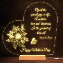Happy Mother's Day Heart Poem Greatest Gift Personalised Lamp Night Light - thumbnail 1