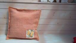 Upcycled Wool Pillow, Vintage Butterfly Embroidery, Handmade Design - thumbnail 1