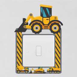 Bulldozer Light Switch Surround Sticker Large Vehicle Marking Child Decal Wall Art Vinyl Kids Boys Girl Bedroom Room Decor - thumbnail 1