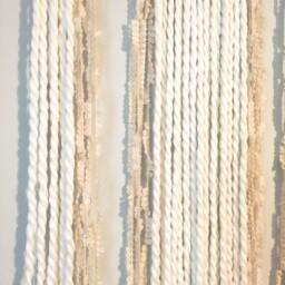 Floral Dreamcatcher, Boho Wall Hanging, Cream Yarn, 12 Inch - thumbnail 4