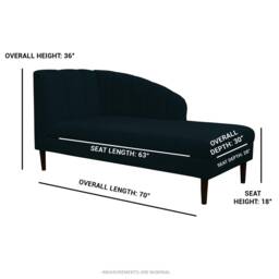 Handmade Navy Fluted Chaise Longue Extra Large Lounger, British Made - thumbnail 4