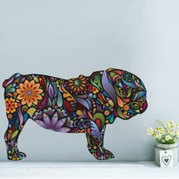 English Bulldog Dog Decal Wall Sticker - thumbnail 1
