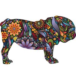 English Bulldog Dog Decal Wall Sticker - thumbnail 2