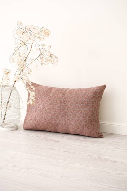 Damask Grayish Terracotta Pillow Case With Zipper Rustic Linen Lumbar Cover Antiques Decorative Cushions Rusty Farmhouse Couch Throw Pillows - image 1