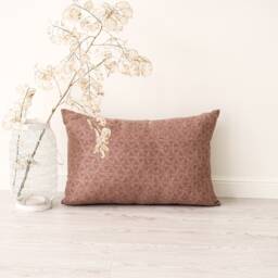 Damask Grayish Terracotta Pillow Case With Zipper Rustic Linen Lumbar Cover Antiques Decorative Cushions Rusty Farmhouse Couch Throw Pillows - thumbnail 2
