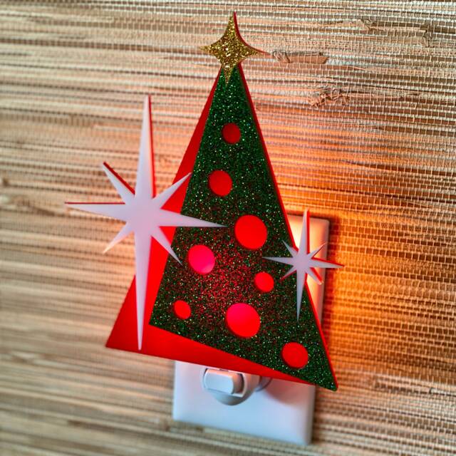 "Mid Century Modern Night Light - ""Yuletide" - image 1