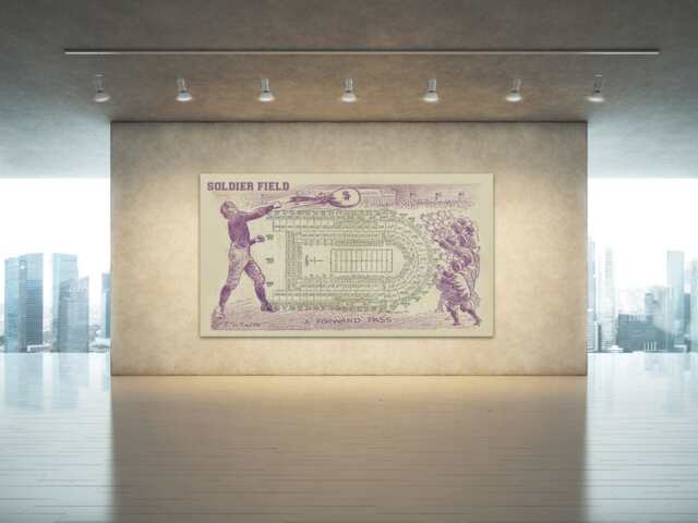 Vintage Soldier Field Seating Chart Print Chicago Football Art - image 1