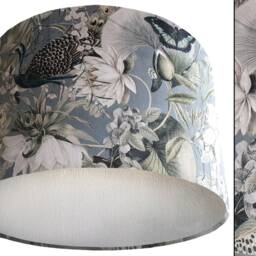 Botanical Bird Velvet Lampshade Traditional Country Style - thumbnail 3