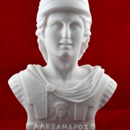 Alexander The Bust, Cast Marble Greek Statue - 7.5 Inch - thumbnail 3