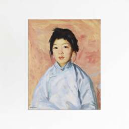 Pearl Earrings - Vintage Portrait Oil Painting Asian-American Subject Art Print Sizes 8x10 9x12 11x14 - thumbnail 2