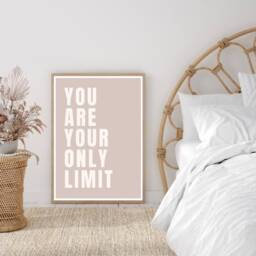 Motivational Wall Art, You Are Your Only Limit, Typography Print, Neutral Prints, Blush, Feminine Energy Poster, Posters - thumbnail 2