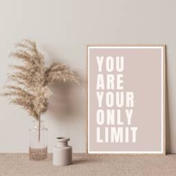 Motivational Wall Art, You Are Your Only Limit, Typography Print, Neutral Prints, Blush, Feminine Energy Poster, Posters - thumbnail 3