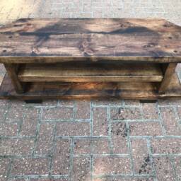 Corner Rustic Pine Tv Unit Solid Wood Stand/Cabinet Rustic Pine Wax Finish - thumbnail 4
