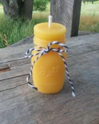 Ball Mason Jar Beeswax Candle 100% Pure Michigan - thumbnail 1