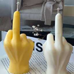 Handmade Vegan Soy Wax Middle Finger Candle - Xl & Real-Life Size Funny Christmas Gifts, Birthday Gift For Her Or Him - thumbnail 2