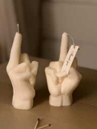 Handmade Vegan Soy Wax Middle Finger Candle - Xl & Real-Life Size Funny Christmas Gifts, Birthday Gift For Her Or Him - thumbnail 1