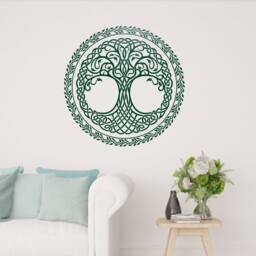 Celtic Tree Vinyl Wall Decal Of Life Leaves Ornament Irish Room Decoration Art Stickers Mural - #2614Di - thumbnail 2