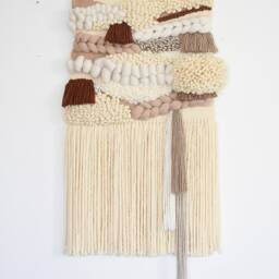 Large Minimalist Wool Wall Hanging Colorful Abstract Fiber Art - thumbnail 3