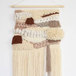 Large Minimalist Wool Wall Hanging Colorful Abstract Fiber Art - thumbnail 2