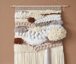 Large Minimalist Wool Wall Hanging Colorful Abstract Fiber Art