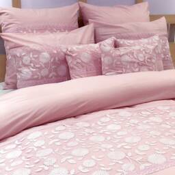 King, Queen & Twin Size Pink Decorative Duvet Cover Set, Cotton Lace Embroidery, French Toile Contemporary - And - thumbnail 3