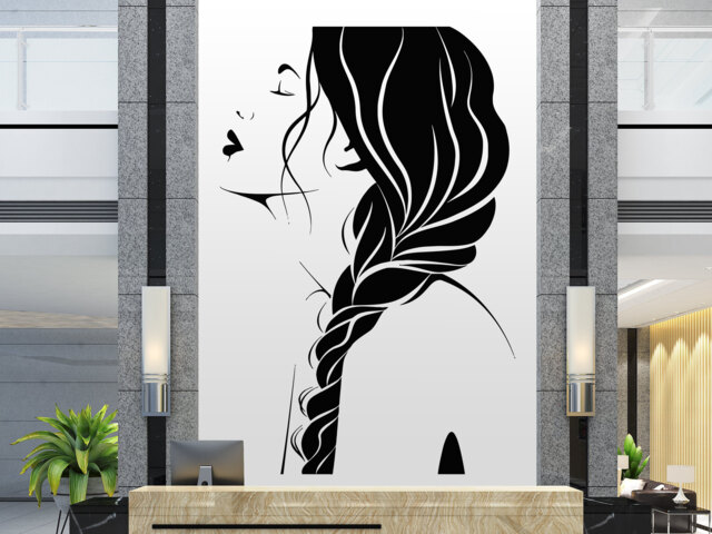 Woman Face Vinyl Wall Decal Beauty Salon Decor 2447 - image 1