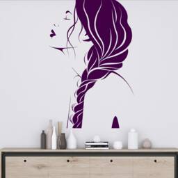Woman Face Vinyl Wall Decal Beauty Salon Decor 2447 - thumbnail 3