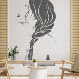 Woman Face Vinyl Wall Decal Beauty Salon Decor 2447 - thumbnail 2