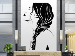 Woman Face Vinyl Wall Decal Beauty Salon Decor 2447 - thumbnail 1
