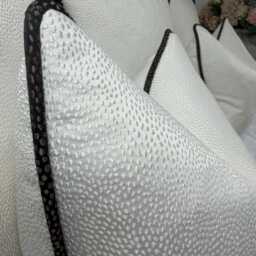 Blean Ivory Cushion Cover With Brown Piping Ashley Wilde Fabric Luxury Textured Pillow Case Euro Sham Handmade UK - thumbnail 3