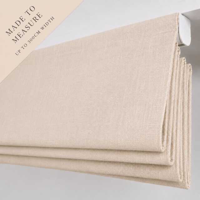Natural Cream Linen Look Roman Blind - Made To Measure Up 300cm Wide - image 1