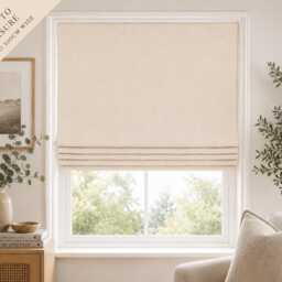 Natural Cream Linen Look Roman Blind - Made To Measure Up 300cm Wide - thumbnail 2