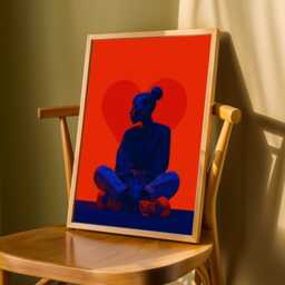 Afrocentric Art Print Red Heart Silhouette, Modern Home Decor - Poster Only - thumbnail 3