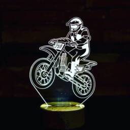 Motorbike, Trial Motorbike Personalised Smart App Control Night Light Bluetooth, Music, 7&16M Colour Mobile App , Gift Led Lamp