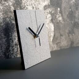 Recycled Paper Desk Clock For Modern Sustainable Home, Minimalist Table Handmade From Waste Paper, Industrial Office Standing - thumbnail 2